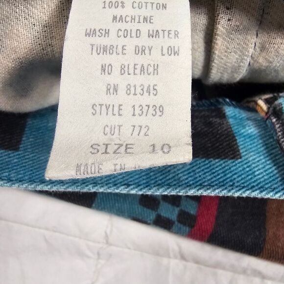 On the Verge Vintage Western Aztec Button Down Long‎ Skirt Women's Size  10 - Picture 4 of 12